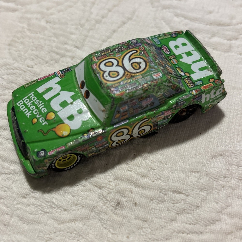 Disney Pixar Cars Chick Hicks Green Car #86 Diecast Toy Car Scale 1:64